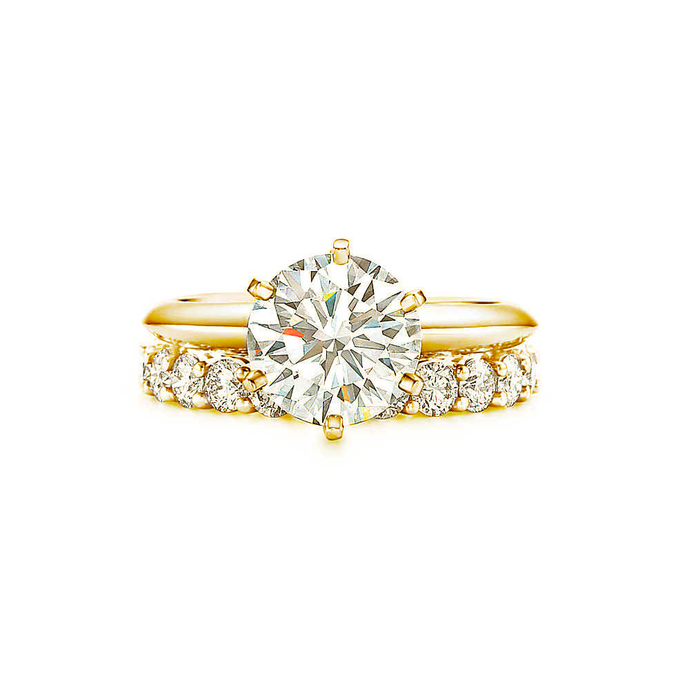 18K YELLOW GOLD MOISSANITE RINGS