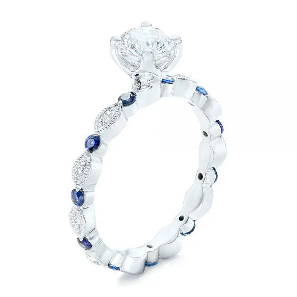 Blue Sapphire Engagement Ring with Accents UNA.CO