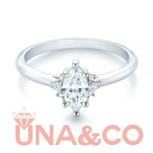 Marquise Cut Solitaire Gemstone Engagement Ring