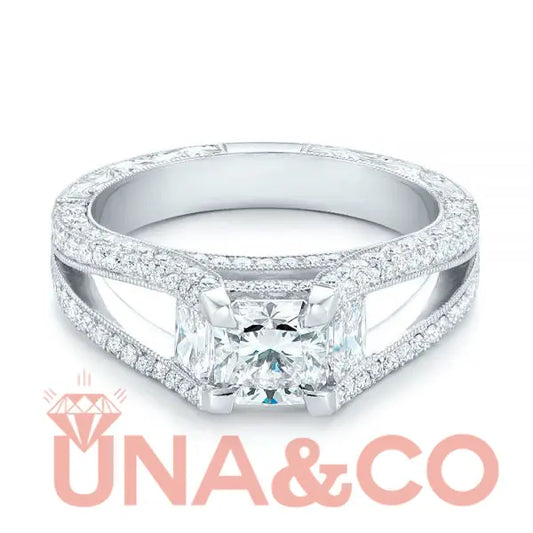 Dainty Micro-Pave Setting Engagement Ring UNA.CO