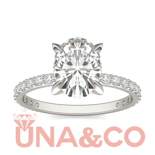 Oval Martini Accented Engagement Ring