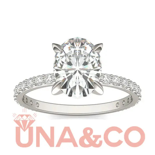 Oval Martini Accented Engagement Ring UNA.CO