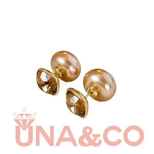 New Light Luxury Two-Way Square Crystal Stud Earrings UNA.CO