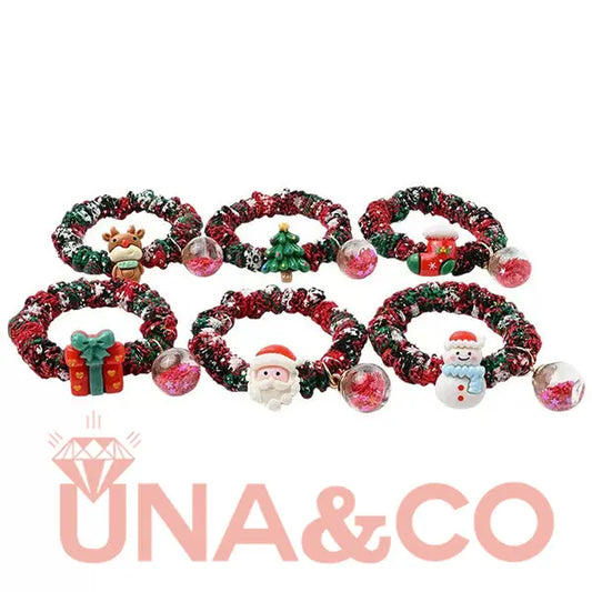 Christmas Santa Pom-Pom Hair Tie UNA.CO