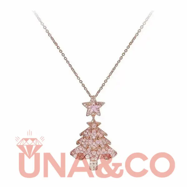 Sparkling Christmas Tree Pendant Necklace UNA.CO
