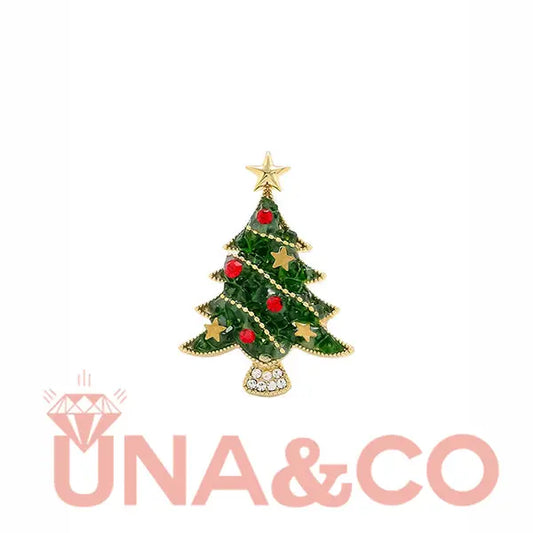 Luxury Crystal Christmas Tree Brooch UNA.CO