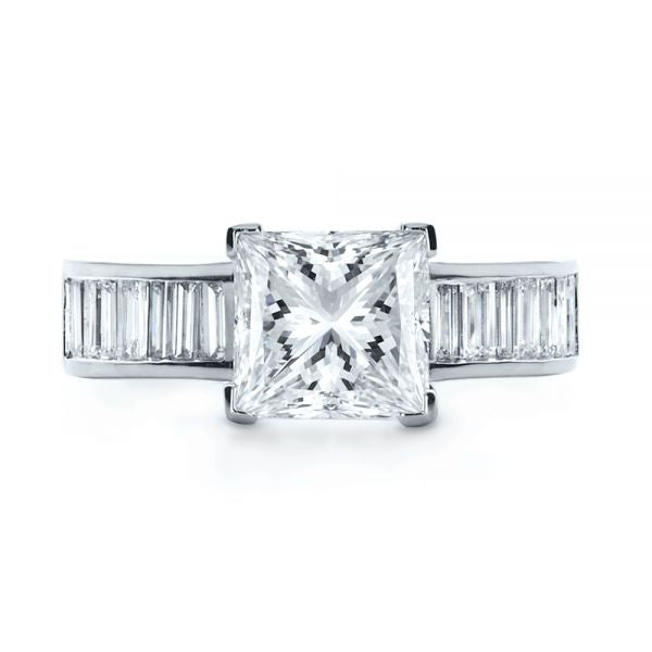 Princess Cut & Baguette Gemstone Engagement Ring