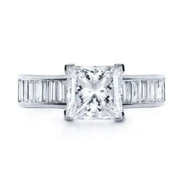 Princess Cut & Baguette Gemstone Engagement Ring UNA.CO