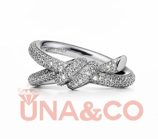 Double Row Band | Classic Pave Stacking Ring UNA.CO