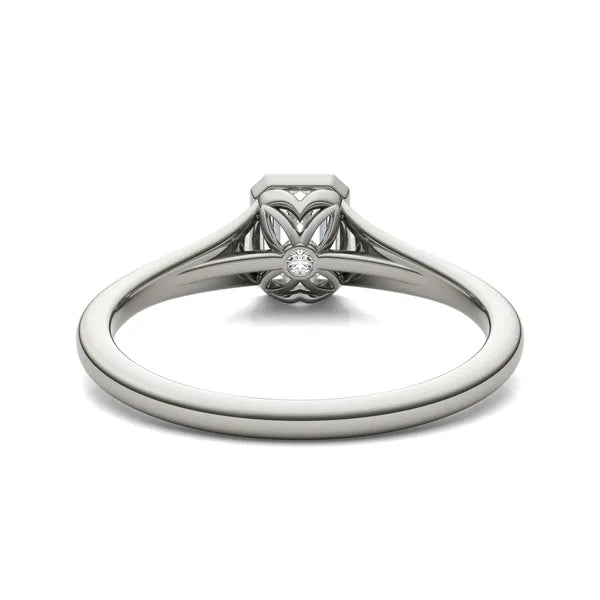 Architectural Bezel Emerald Cut Solitaire Ring