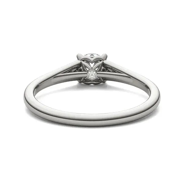 Round Hearts & Arrows Wide Shank Signature Solitaire Ring UNA.CO