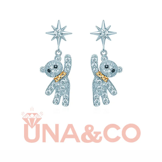Premium sense cute bear earrings 2021 new UNA&CO