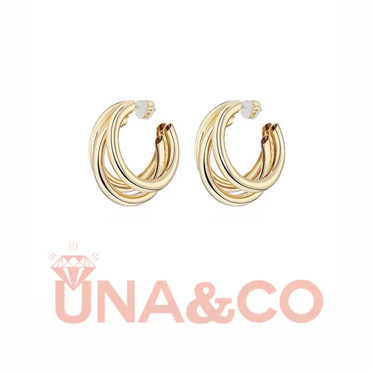 Metal European and American temperament trendy earrings UNA&CO