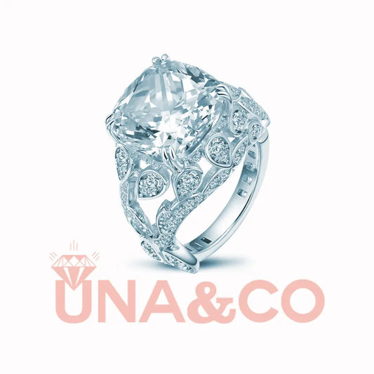 European and American high-end luxury 3/5 carat Moissanite Ring UNA&CO