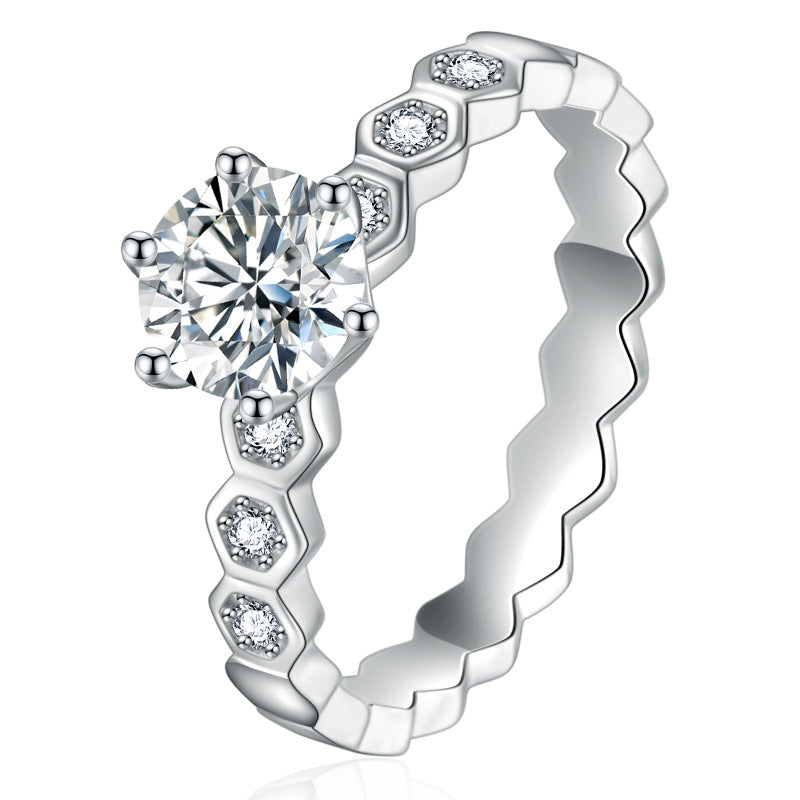 Delicate Honeycomb CVD Diamond Ring