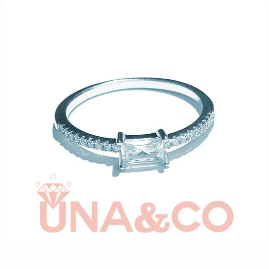 Emerald cut simple thin circle 0.5 CT ring UNA&CO