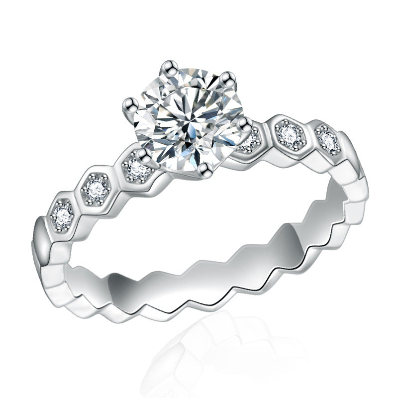 Delicate Honeycomb CVD Diamond Ring