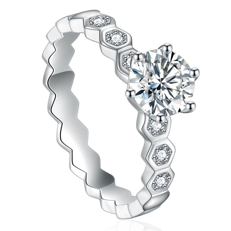 Delicate Honeycomb CVD Diamond Ring