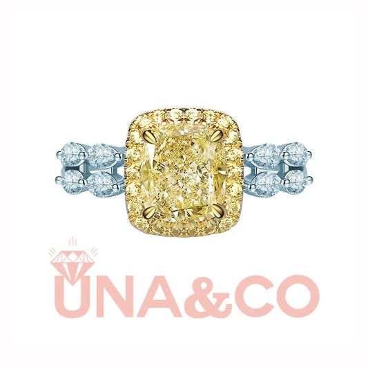 Yellow Gems Cushion Ring for Lady UNA&CO