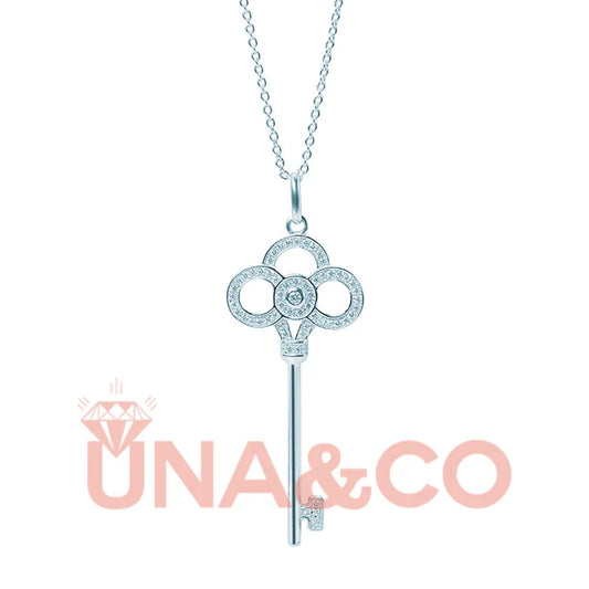 Simple Key Shape Long Necklace UNA.CO