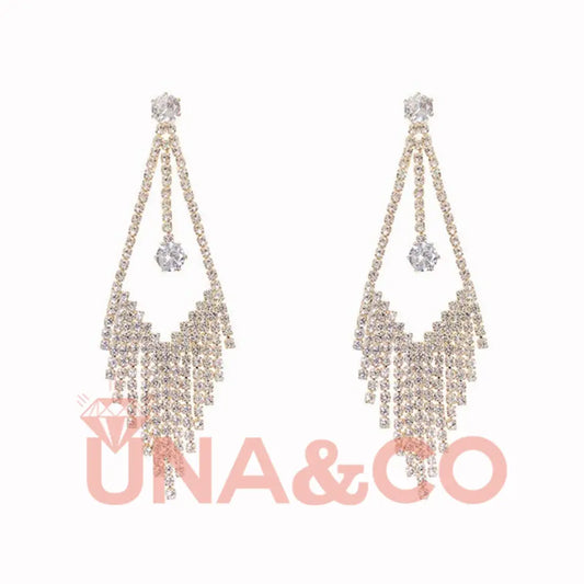 Sweet Water Drip Long Tassel Earrings UNA.CO