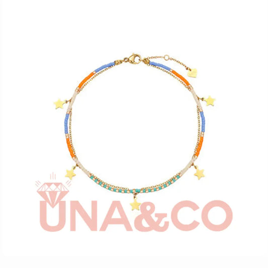 Little Stars Double Layers Colorful Anklet UNA.CO