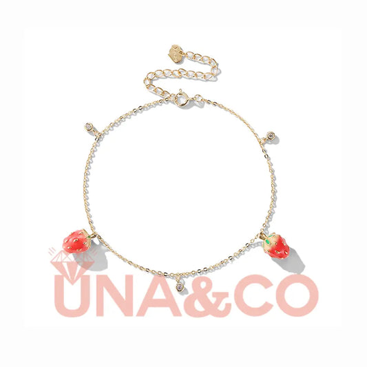 Cute and Sweet Strawberries Anklet Perfect for Summer UNA.CO