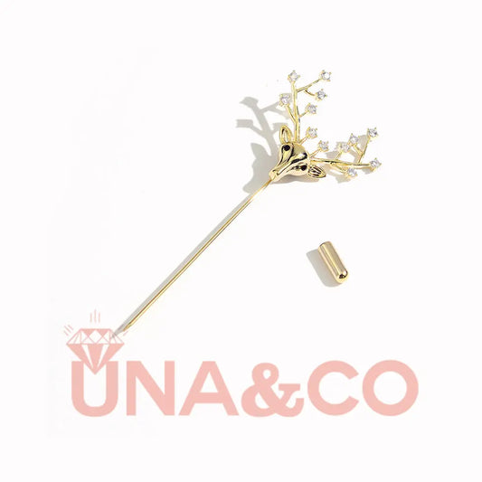New Arrival for Christmas Deer Moissanite Brooch UNA.CO