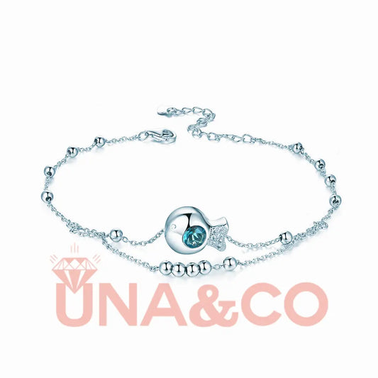 Cute Little Ugly Fish Crystal Anklets UNA.CO