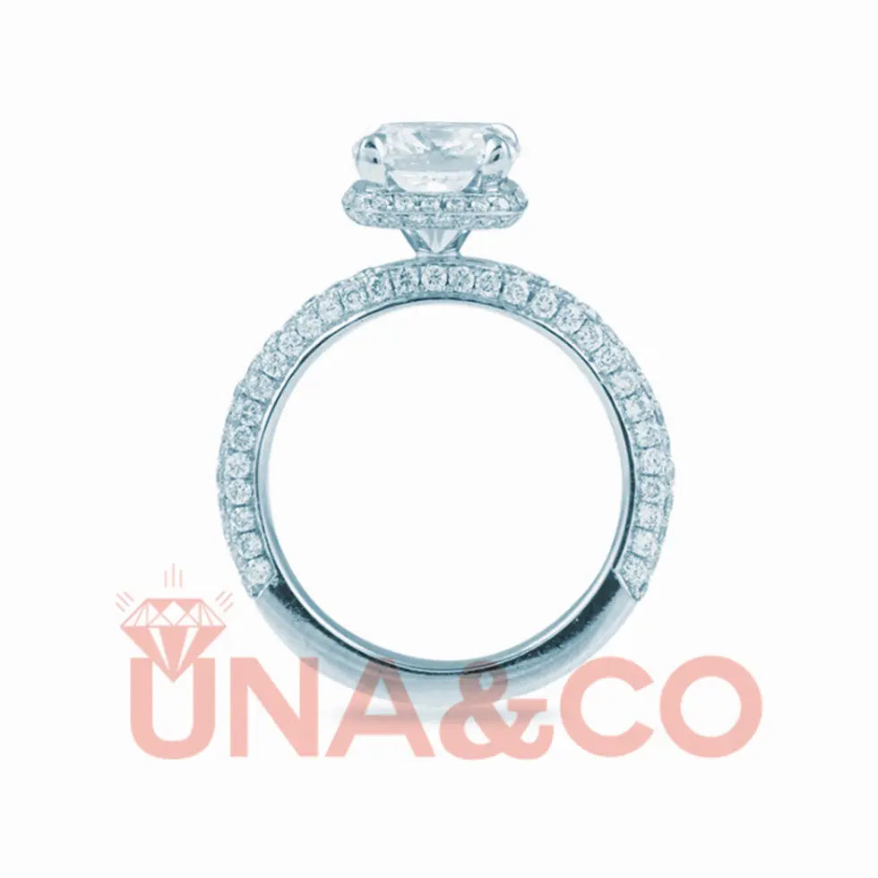 2.0CT-5.5CT Cushion Cut sparkly Moissanite Ring UNA.CO