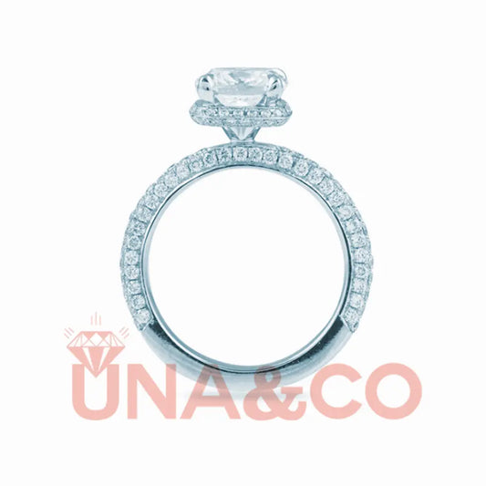 2.0CT-5.5CT Cushion Cut sparkly Moissanite Ring UNA.CO