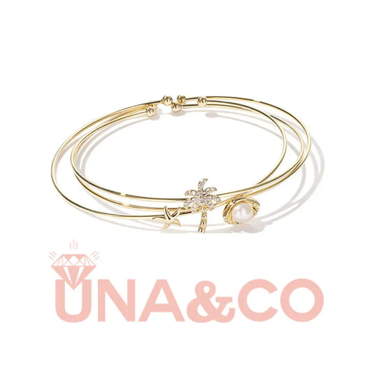 Multi-loop Pearl Flower Bracelet UNA.CO