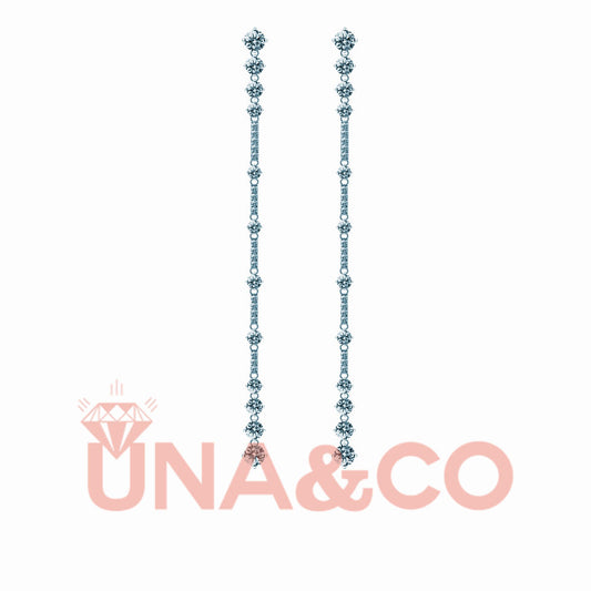 New Long Tassel CVD Diamond Stud Earrings