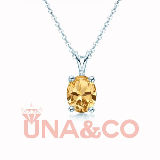 3 CT oval cut colored gemstone necklace UNA&CO