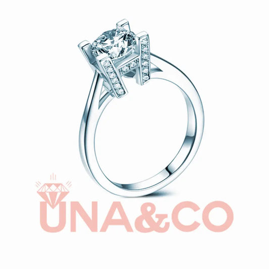 English alphabet creative engagement Moissanite ring UNA&CO