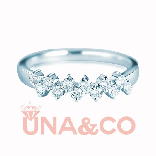 Fashion simple Moissanite row ring UNA&CO
