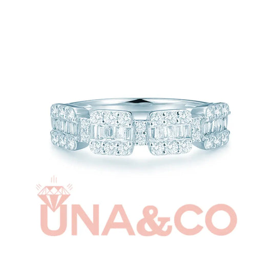 Four trapezoidal cut rock candy rings UNA&CO