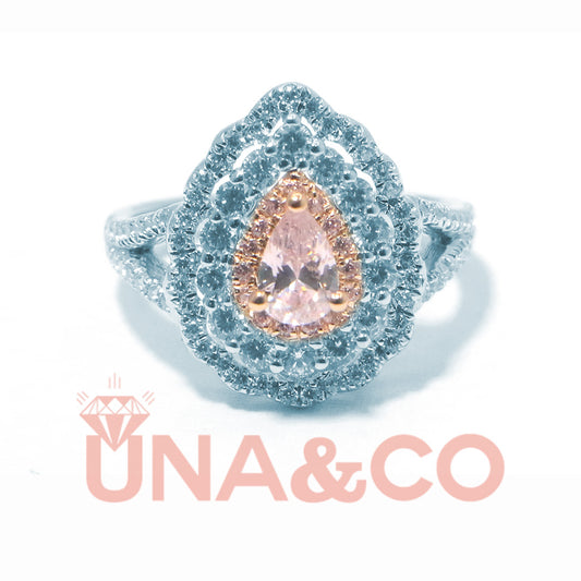 Luxury pear-shaped cut pink gemstone ring