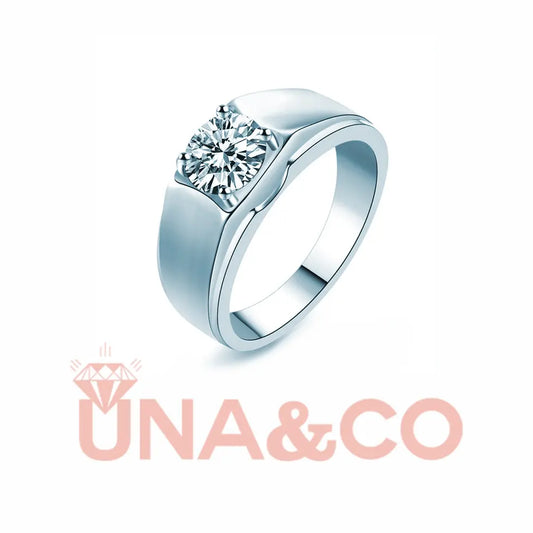 Matte Surface Moissanite Ring for Men UNA&CO
