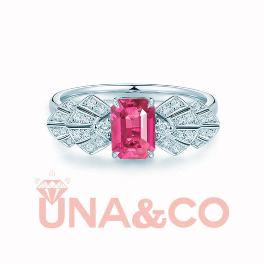 Noble and elegant pink gem ring UNA&CO