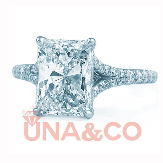 2.80 Carat Radiant Cut Split Band Ring UNA&CO
