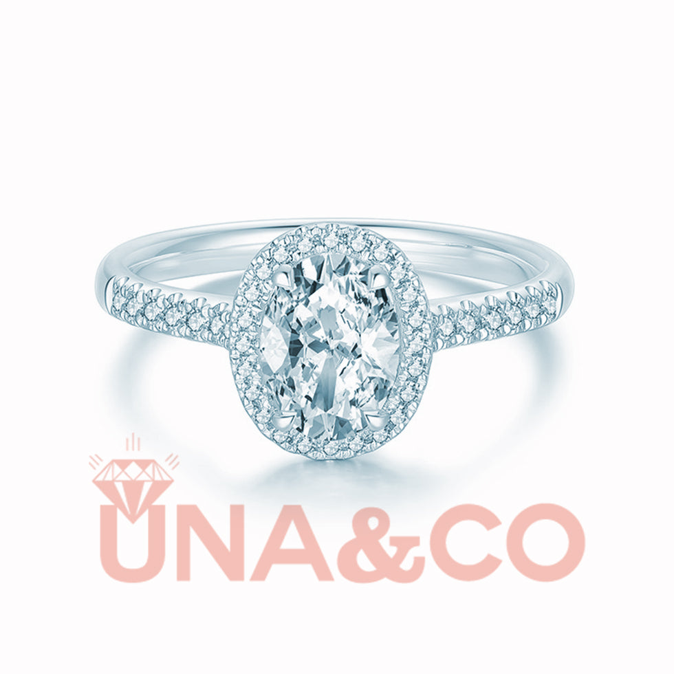 2 Carats Four Prong Oval UNA&CO CVD Diamond Ring