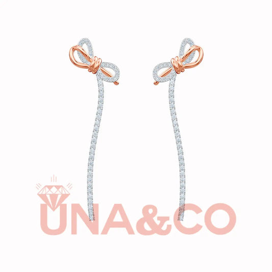 Bow Tassel Temperamental Long Earrings UNA.CO