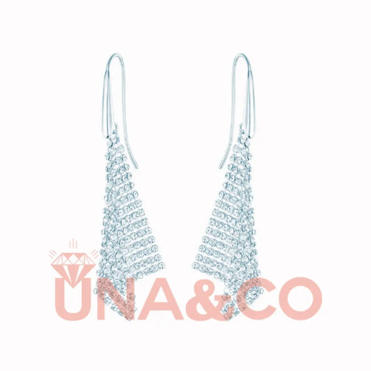 Triangular-shaped Mesh Shimmering Earrings UNA.CO