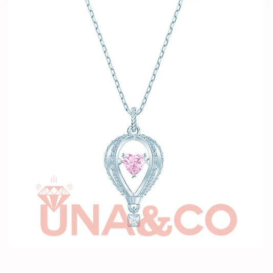 Hot Air Balloon Shape Beating Heart Necklace UNA.CO