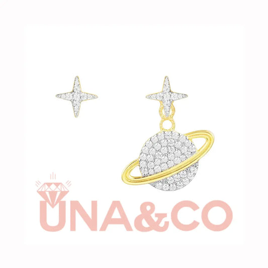 Stars and Planet Asymmetric Earrings UNA.CO