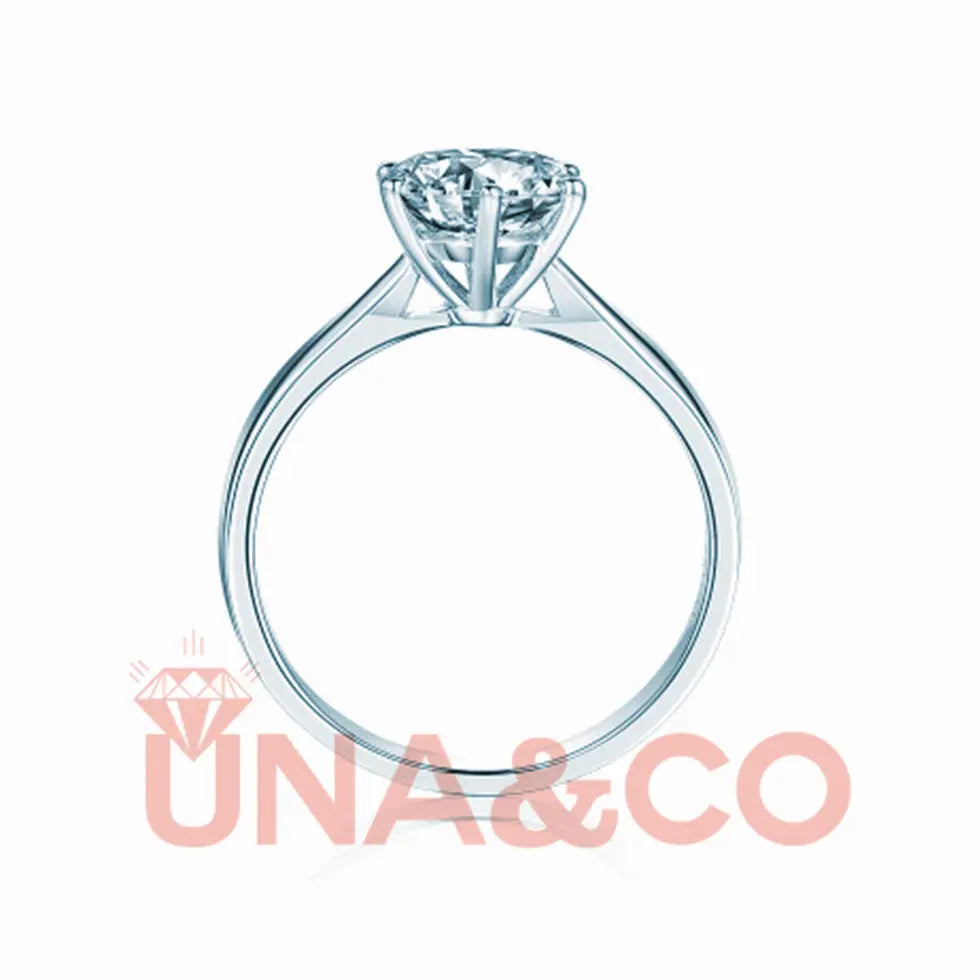 Six Prong Hollow Shape Moissanite Ring UNA.CO