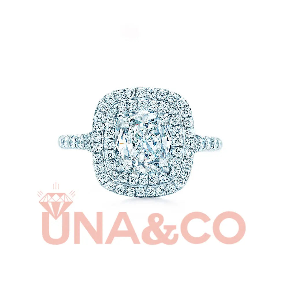Square-shaped Shiny Moissanite Ring UNA.CO