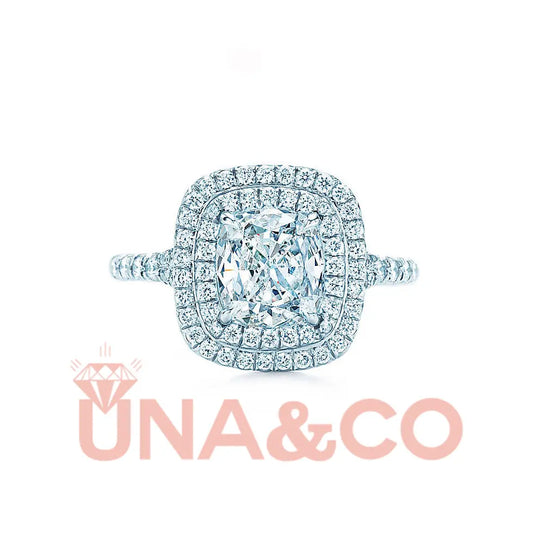 Square-shaped Shiny Moissanite Ring UNA.CO