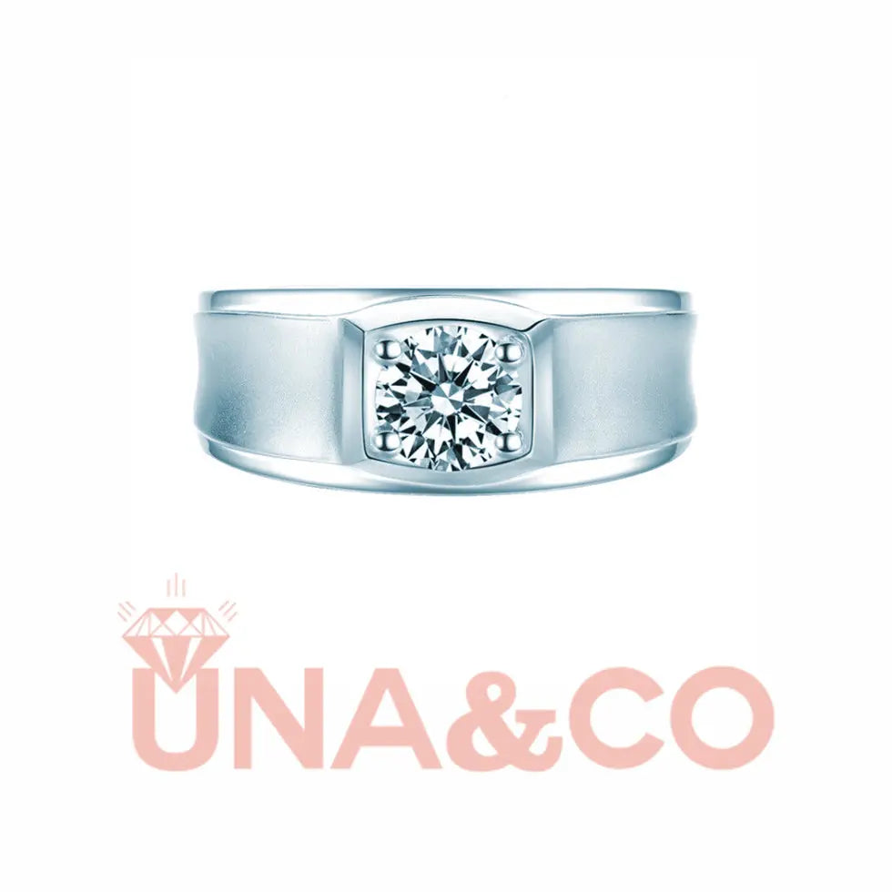 Matte Surface Moissanite Ring for Men UNA&CO